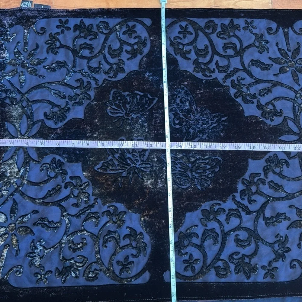 Kevin O’Brien Studio Silk Blend Velvet Burnout Butterflies Large Scarf Wrap